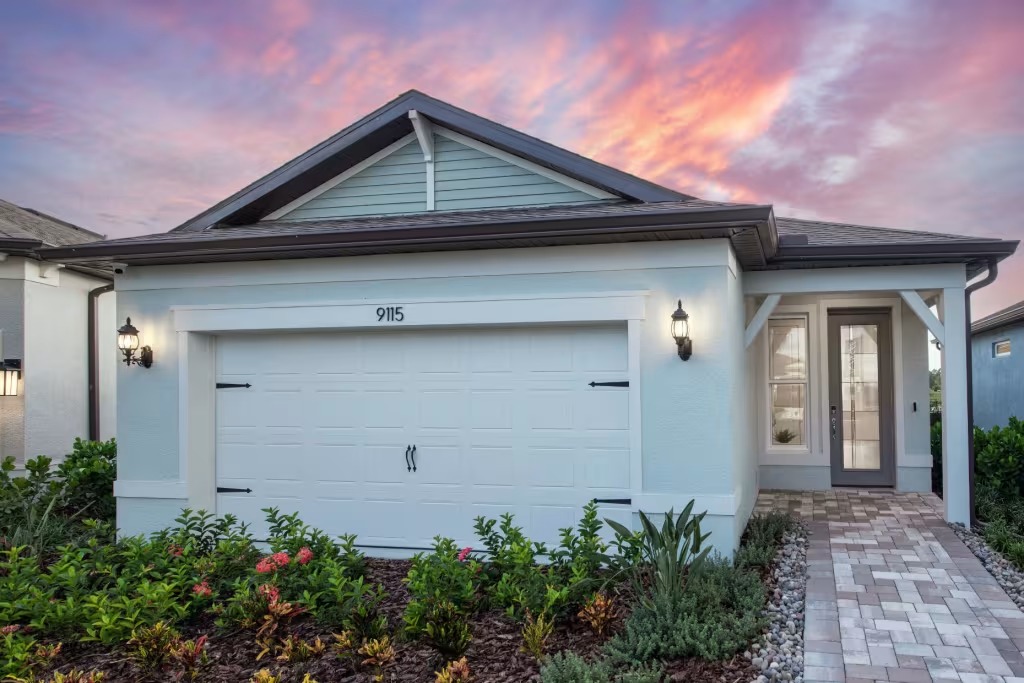 Hallmark model home at Del Webb Sunchase at sunset